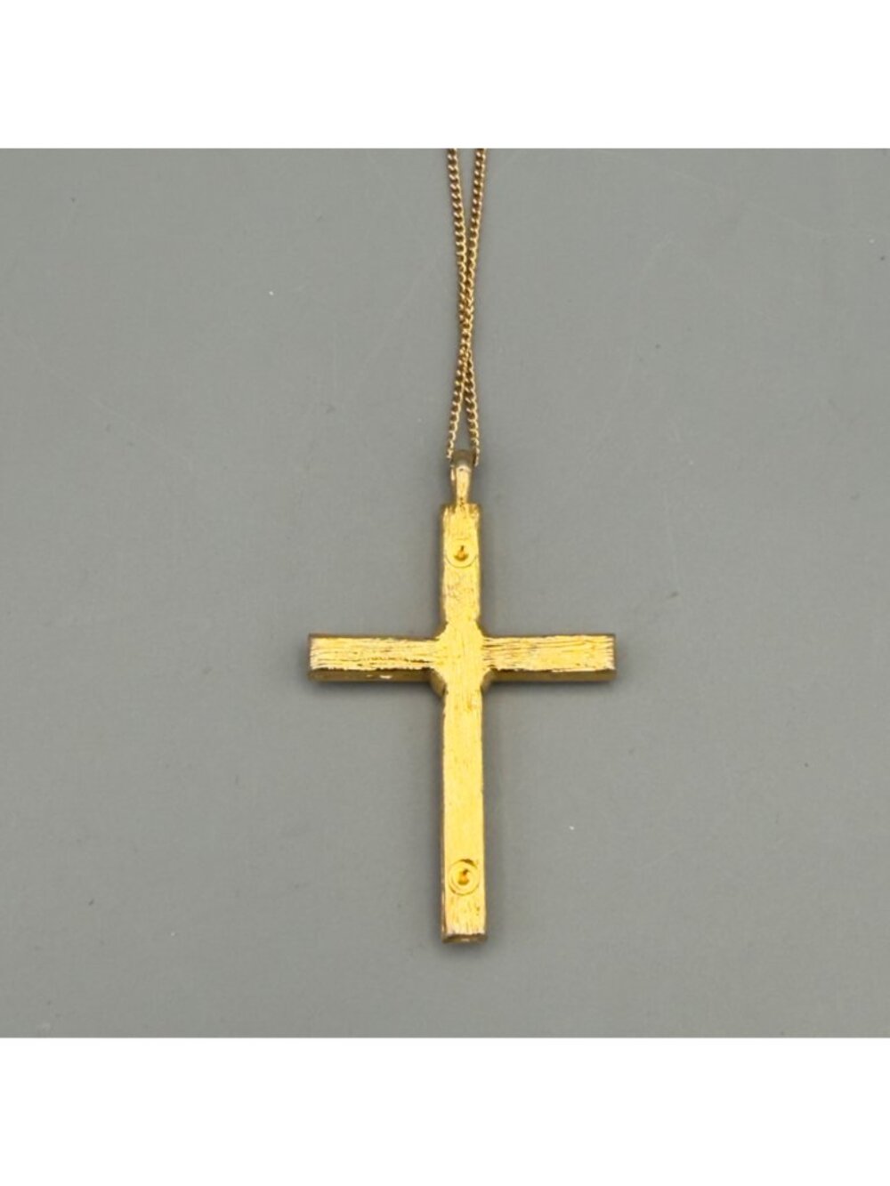Vintage P S Co 1998 Gold Tone Multicolor Crystal Cross Pendant Necklace Rainbow - Picture 11 of 15